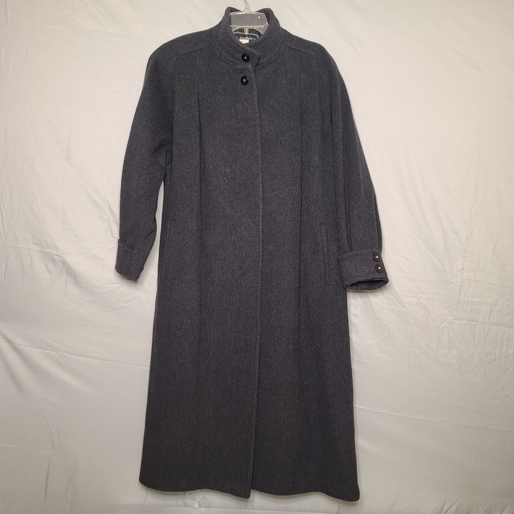 Vtg J Gallery Trench Coat Womens 9/10 Pure Virgin Wool 90's Dark Academia Grunge